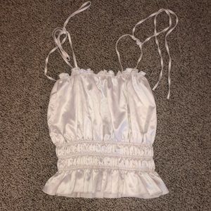 ZARA satin white top